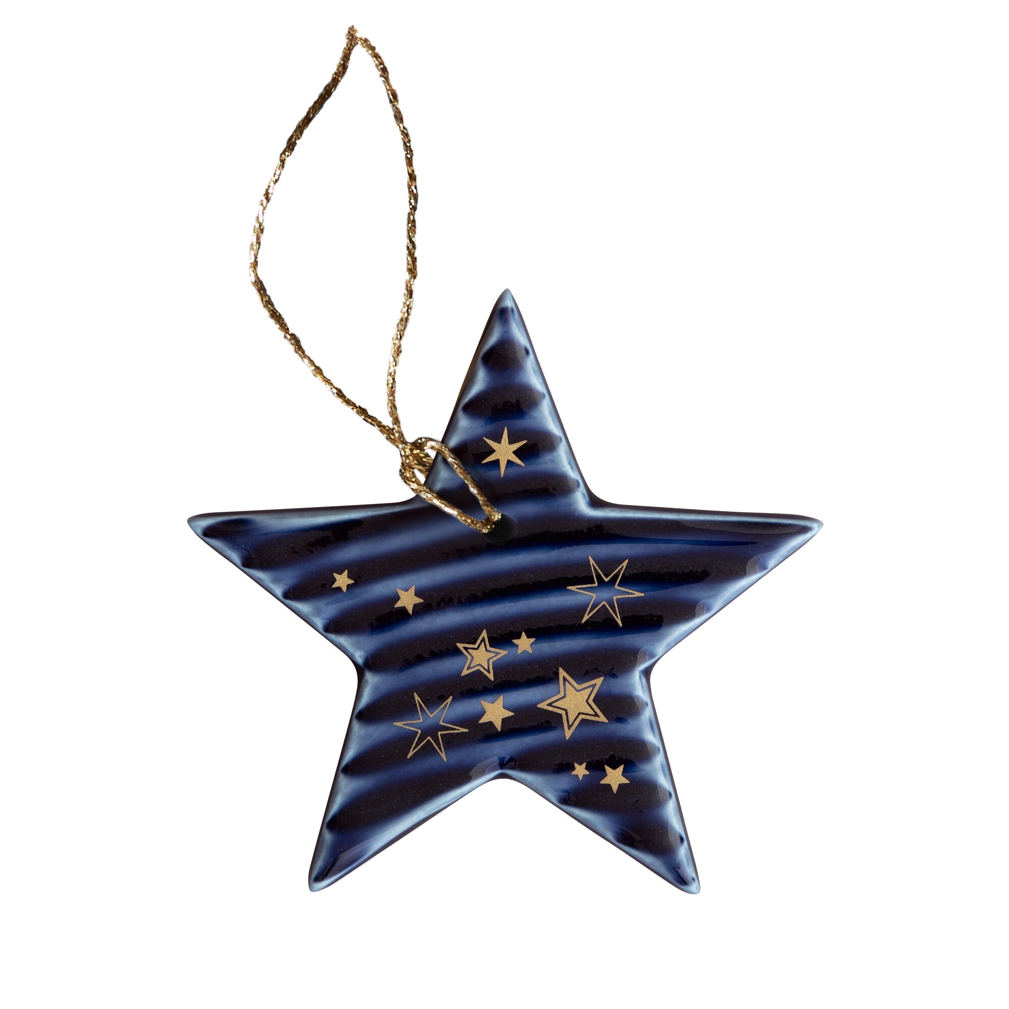 Product photograph of Porcelain Stars Blue Christmas Decoration from Denby Retail Ltd